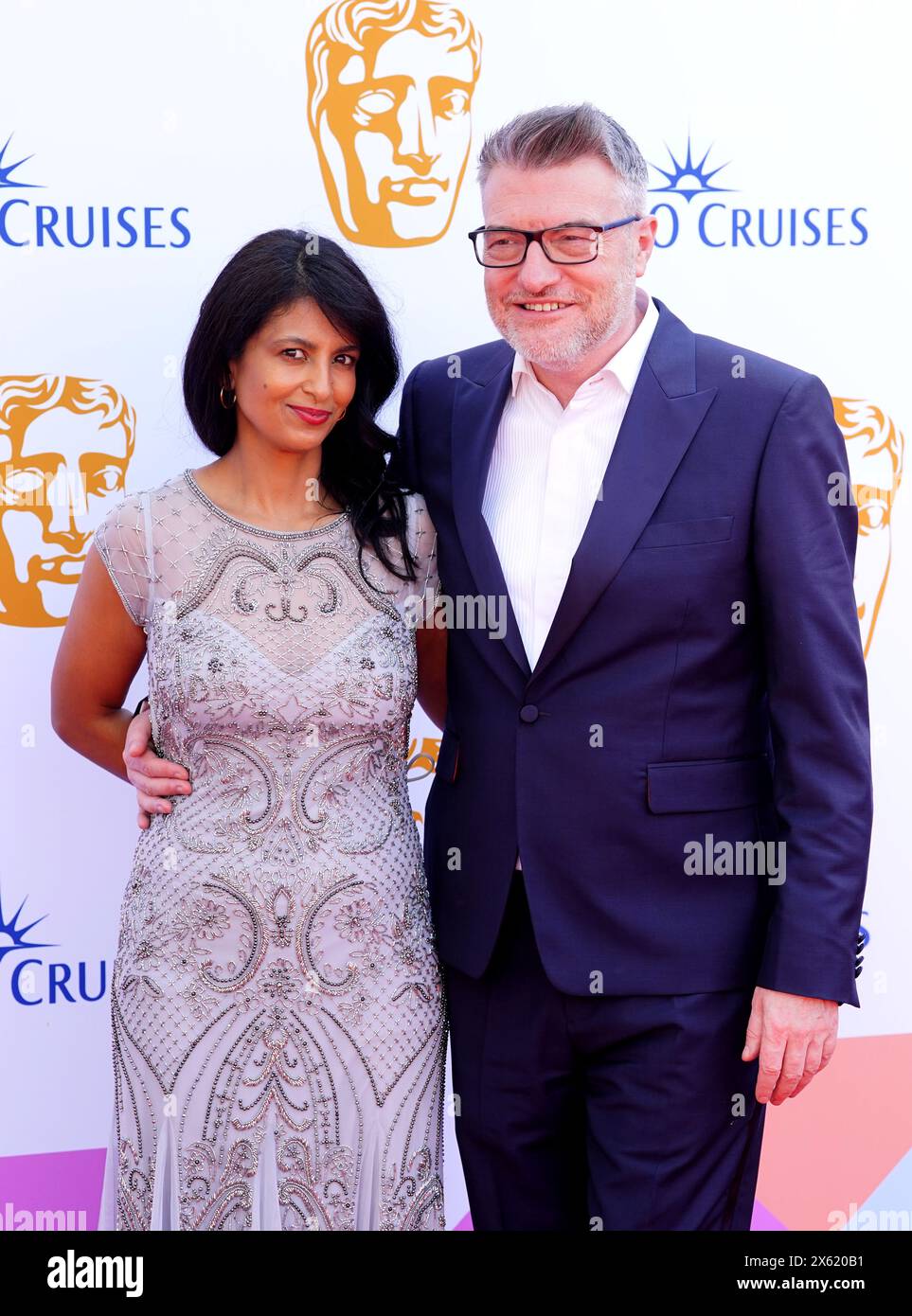 Konnie Huq and Charlie Brooker attending the BAFTA TV Awards 2024, at ...