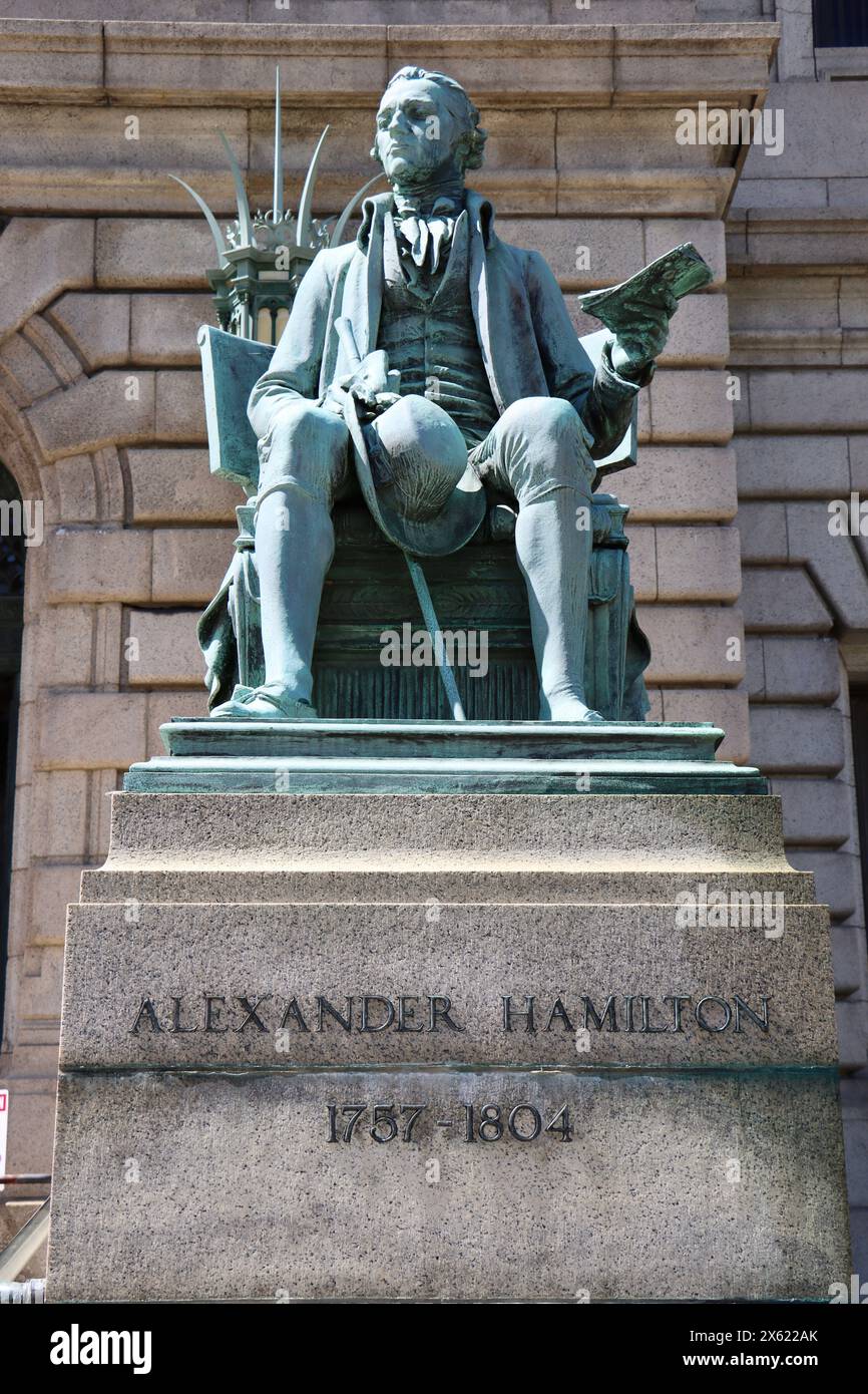Sculpture of Alexander Hamilton 1757-1804, in downtown Cleveland in May 2024 Stock Photo
