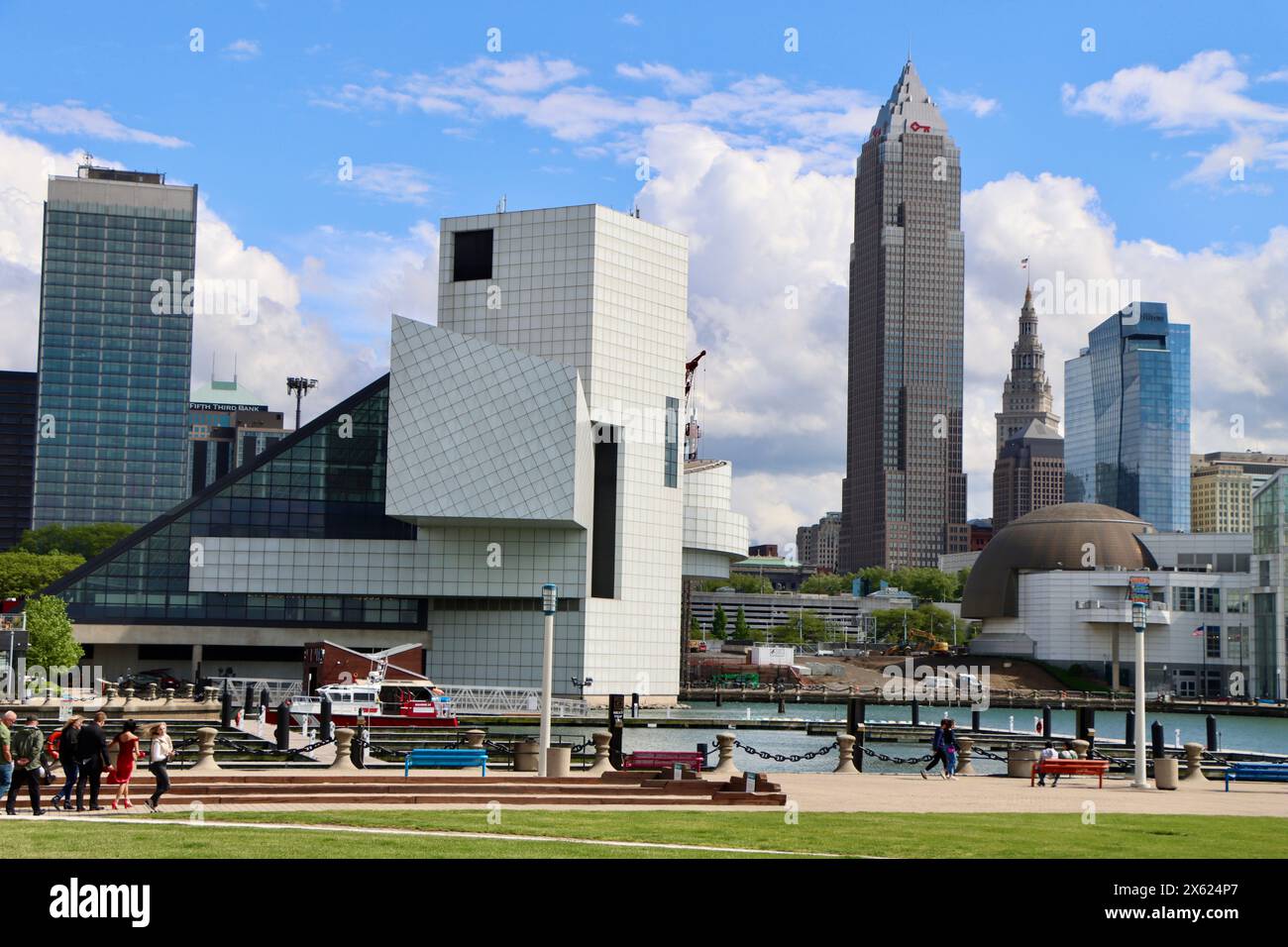 Rock and Roll Hall of Fame in downtown Cleveland in May 2024 Stock Photo