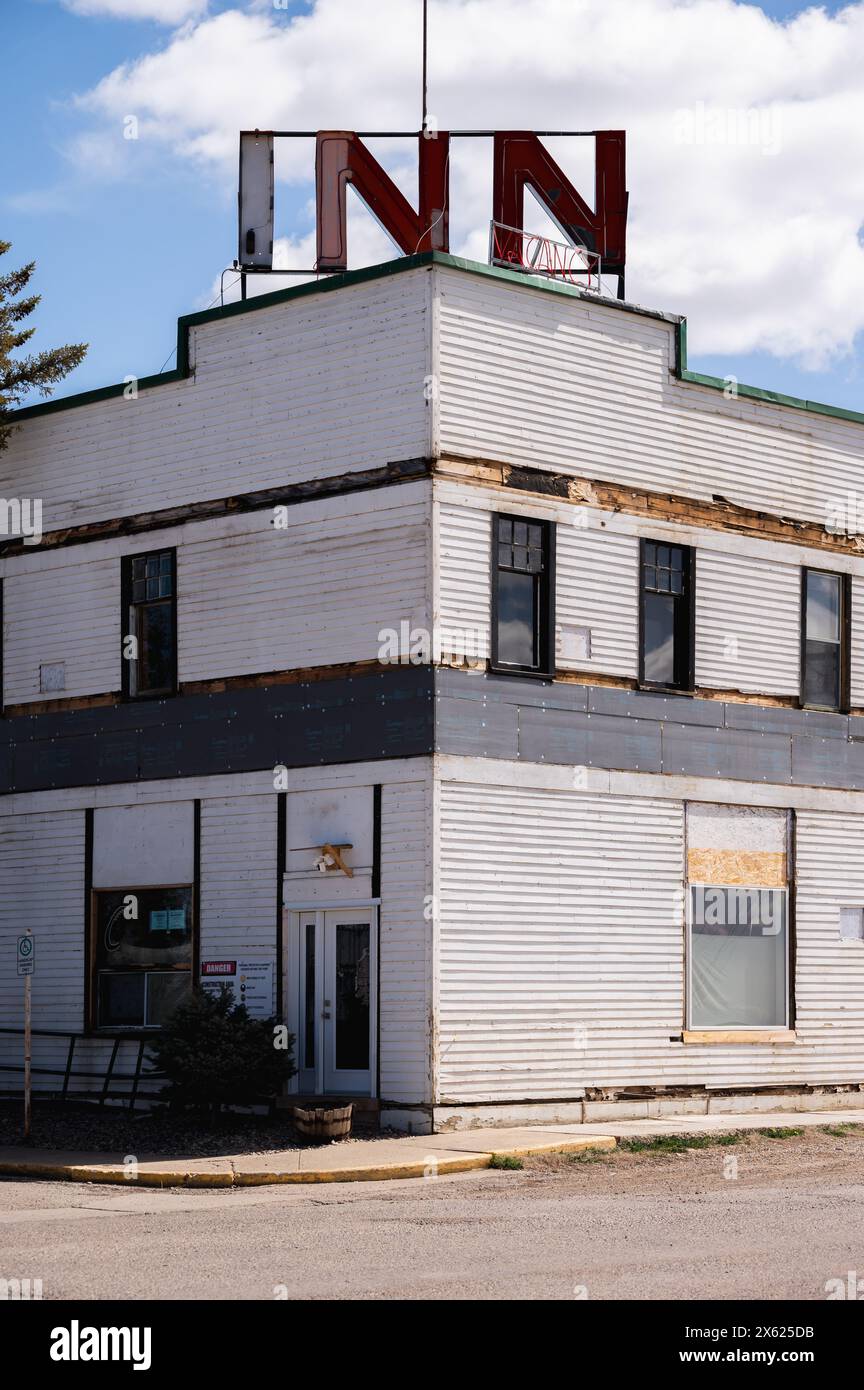 Champion, Alberta April, 28. 2024 Abandoned hotel in the village of
