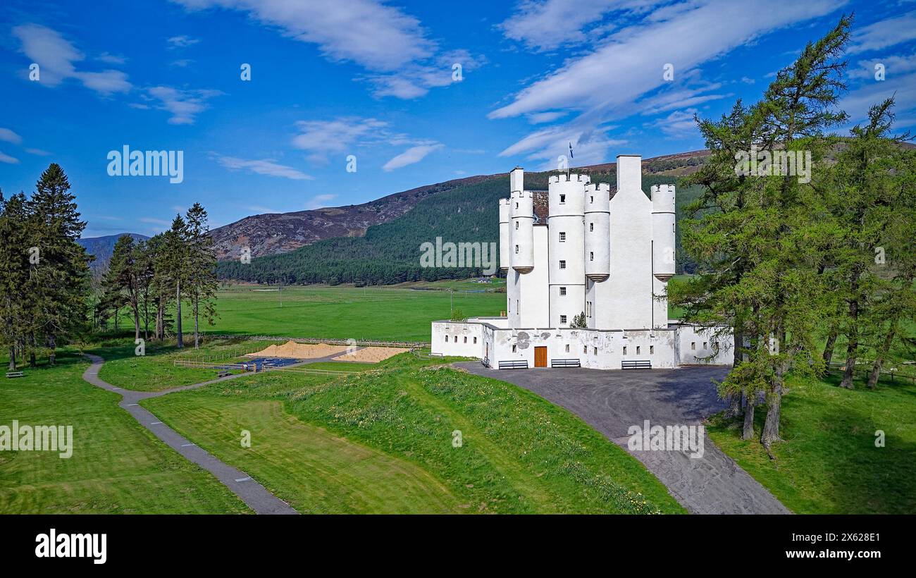 Braemar Castle Aberdeenshire Scotland in Spring the hills the garden ...