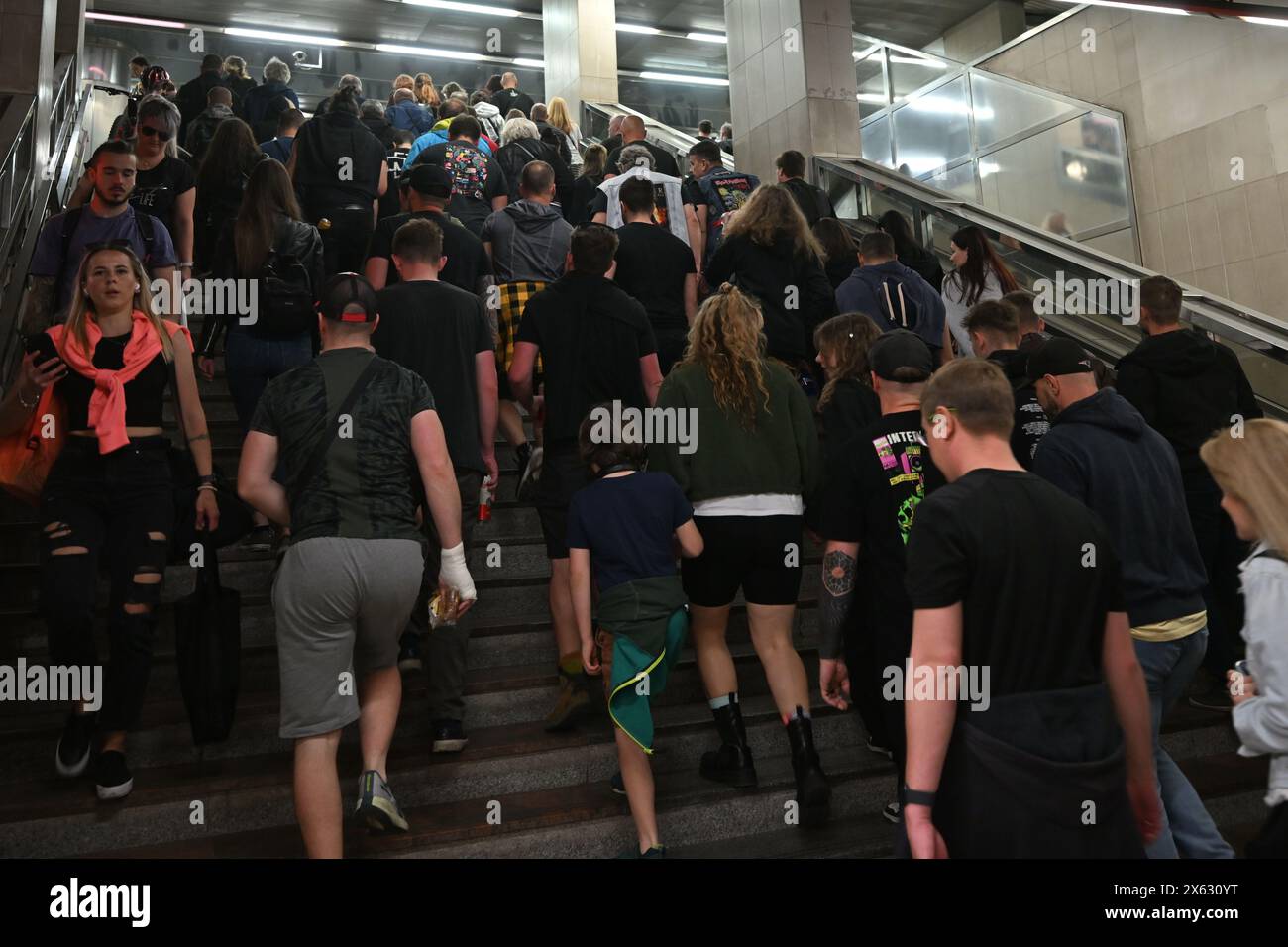 Prague, Czech Republic. 12th May, 2024. Fans are going from Letnany