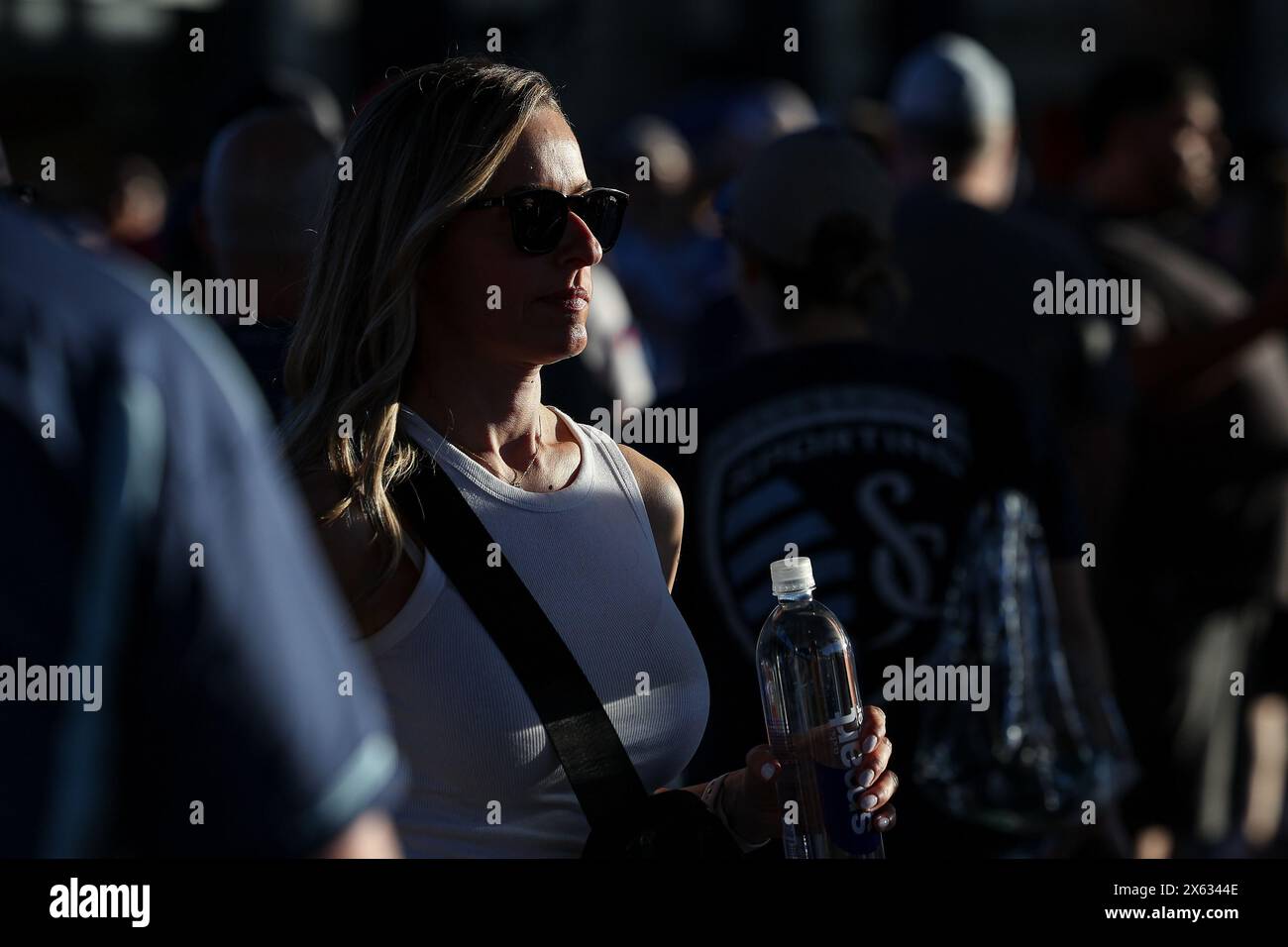 Kansas City, KS, USA. 11th May, 2024. A fan walks toward the stands before the game between Sporting Kansas City and Houston Dynamo FC at Children's Mercy Park in Kansas City, KS. David Smith/CSM (Corrects for an earlier version with an incorrect date. Credit: csm/Alamy Live News Stock Photo
