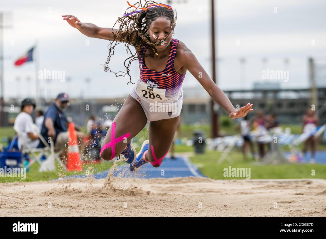 May 11, 2024: Northwestern State's Morgan Talley competes in the Women's Triple Jump during the 2024 Southland Conference Outdoor Track and Field Championships at Wendel D. Ley Track & Holloway Field in Houston, Texas. Prentice C. James/CSM Stock Photo