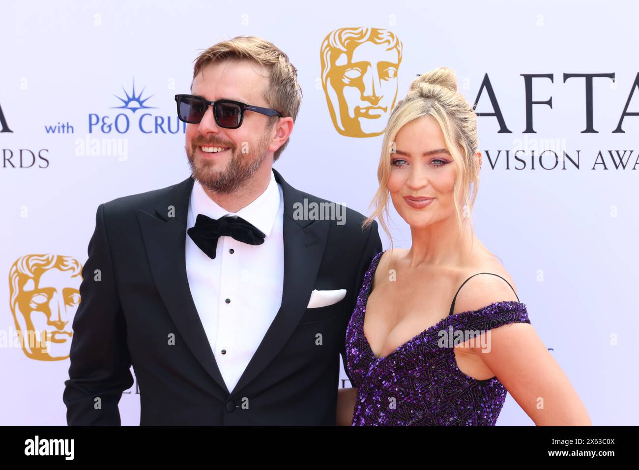 Laura Whitmore and Iain Stirling, BAFTA Television Awards with P&O Cruises, Royal Festival Hall, London, UK, 12 May 2024, Photo by Richard Goldschmidt Stock Photo