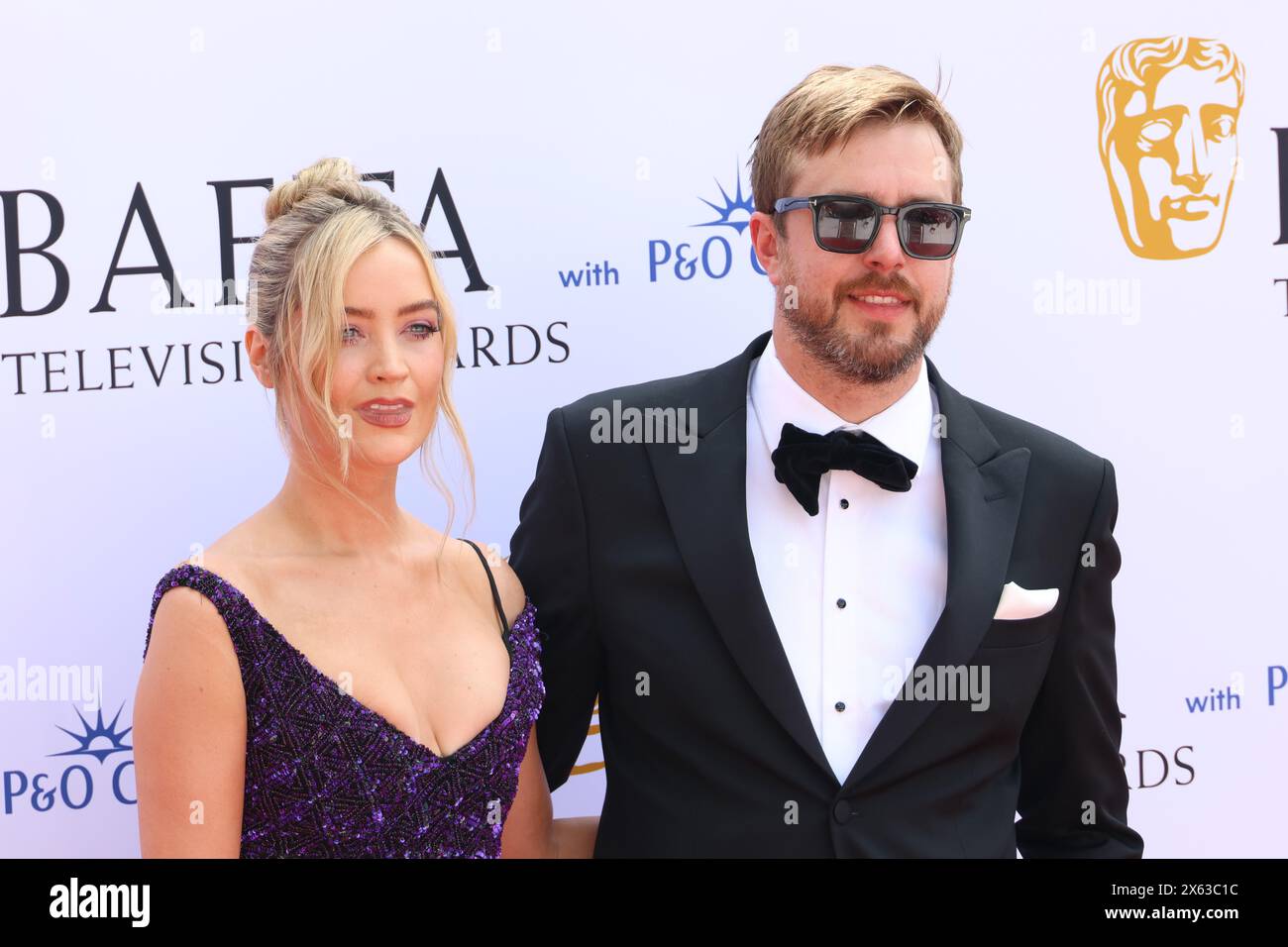Laura Whitmore and Iain Stirling, BAFTA Television Awards with P&O Cruises, Royal Festival Hall, London, UK, 12 May 2024, Photo by Richard Goldschmidt Stock Photo