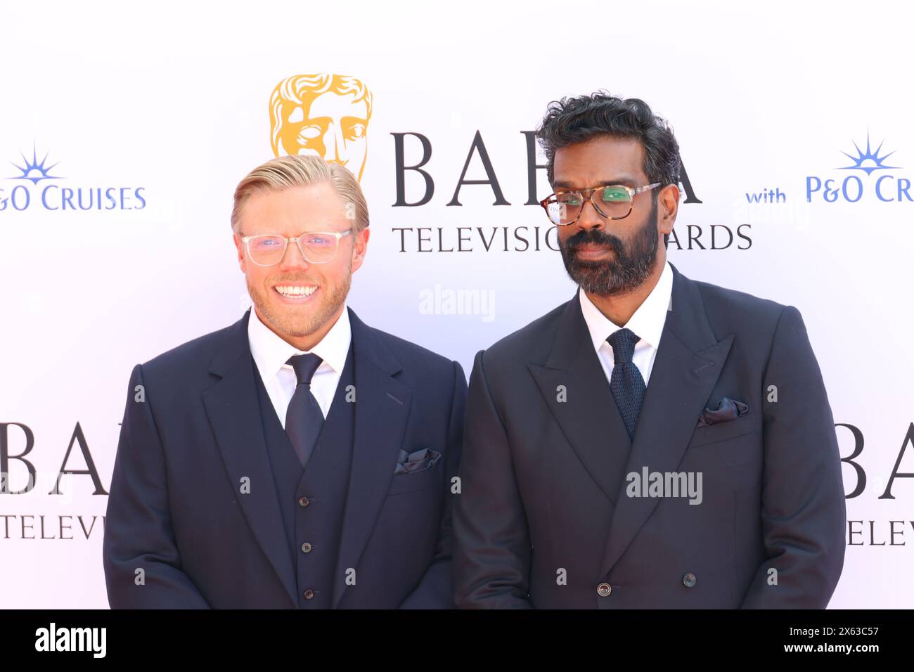 Rob Beckett and Romesh Ranganathan, BAFTA Television Awards with P&O Cruises, Royal Festival Hall, London, UK, 12 May 2024, Photo by Richard Goldschmi Stock Photo