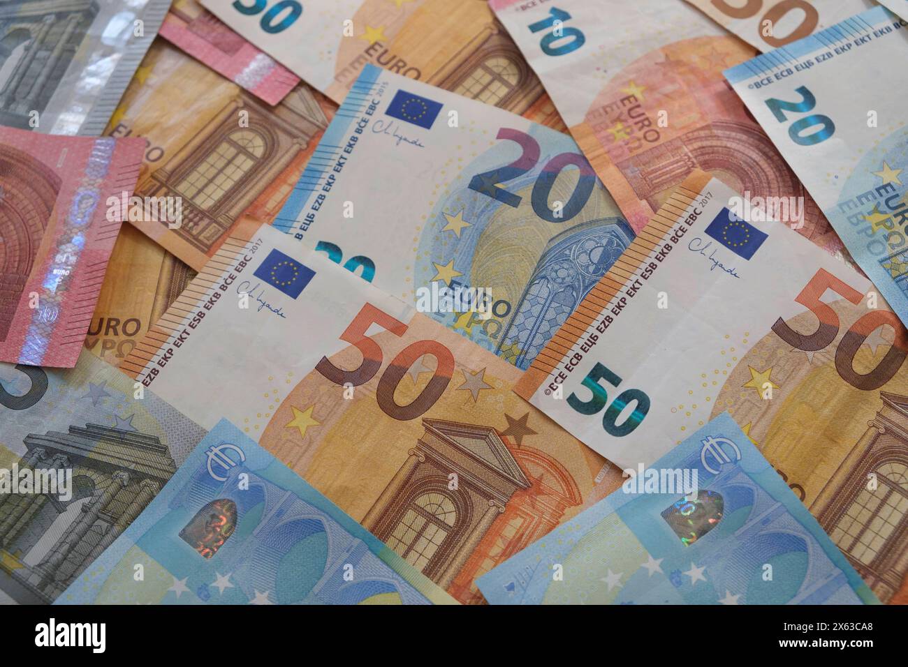 Euro-Scheine *** Euro notes Nordrhein-Westfalen Deutschland, Germany GMS15689 Stock Photo