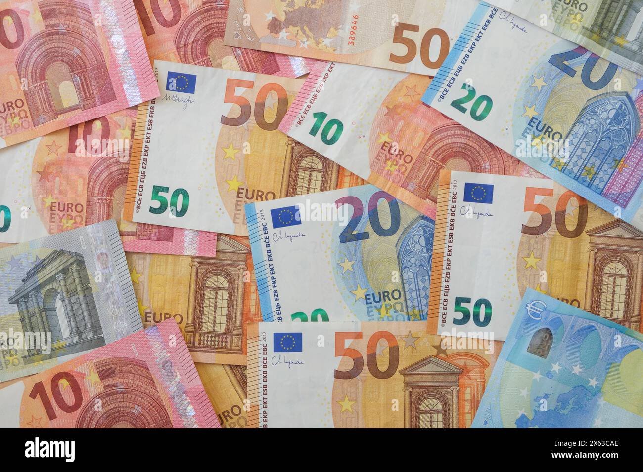 Euro-Scheine *** Euro notes Nordrhein-Westfalen Deutschland, Germany GMS15688 Stock Photo