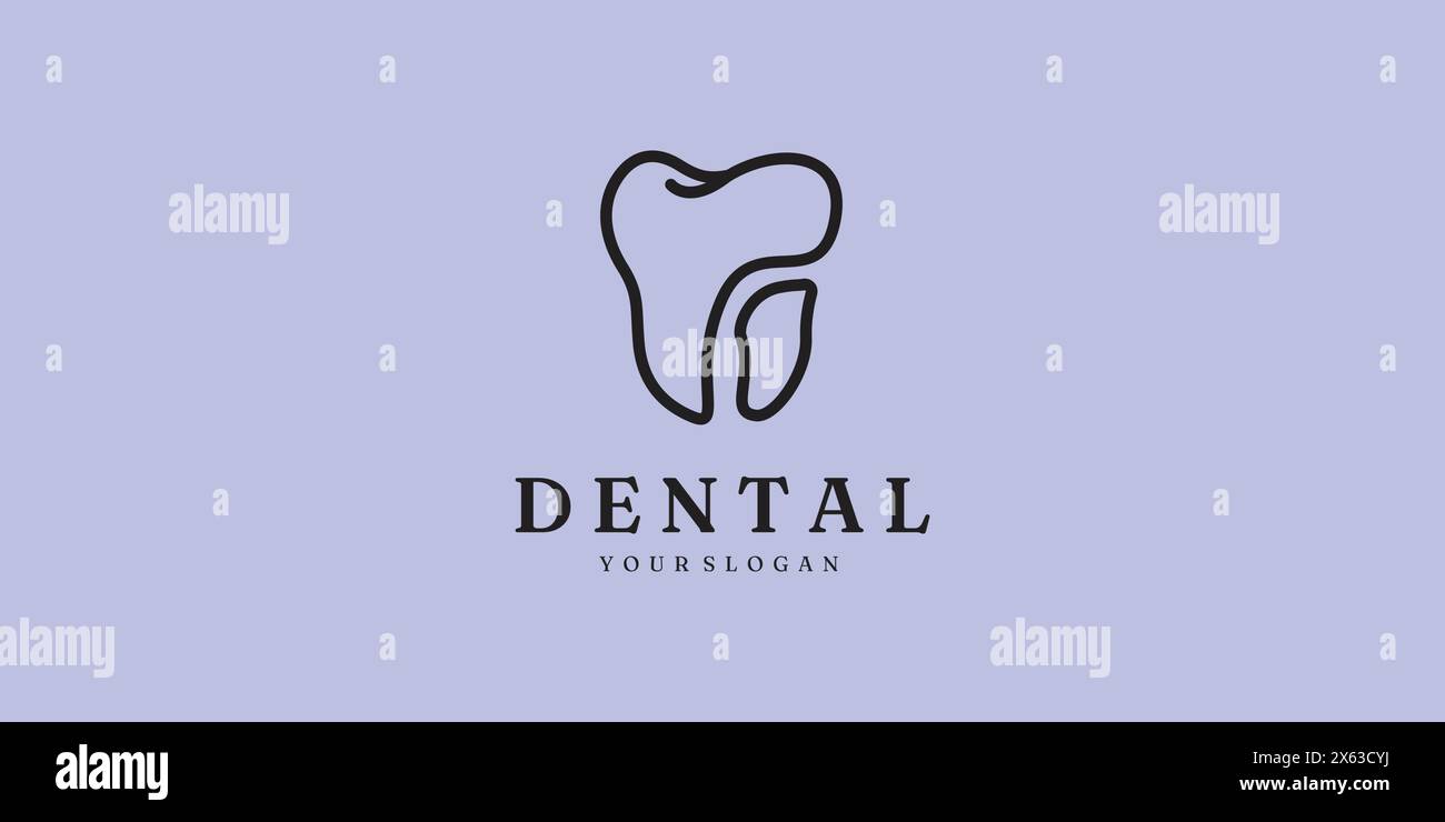 logo dental line art minimalist simple vector logo illustration design ...