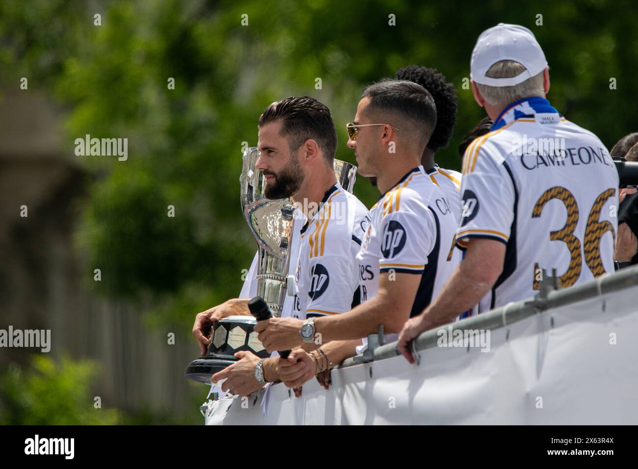 Madrid, Spain. 12th May, 2024. Real Madrid players seen from the top of ...