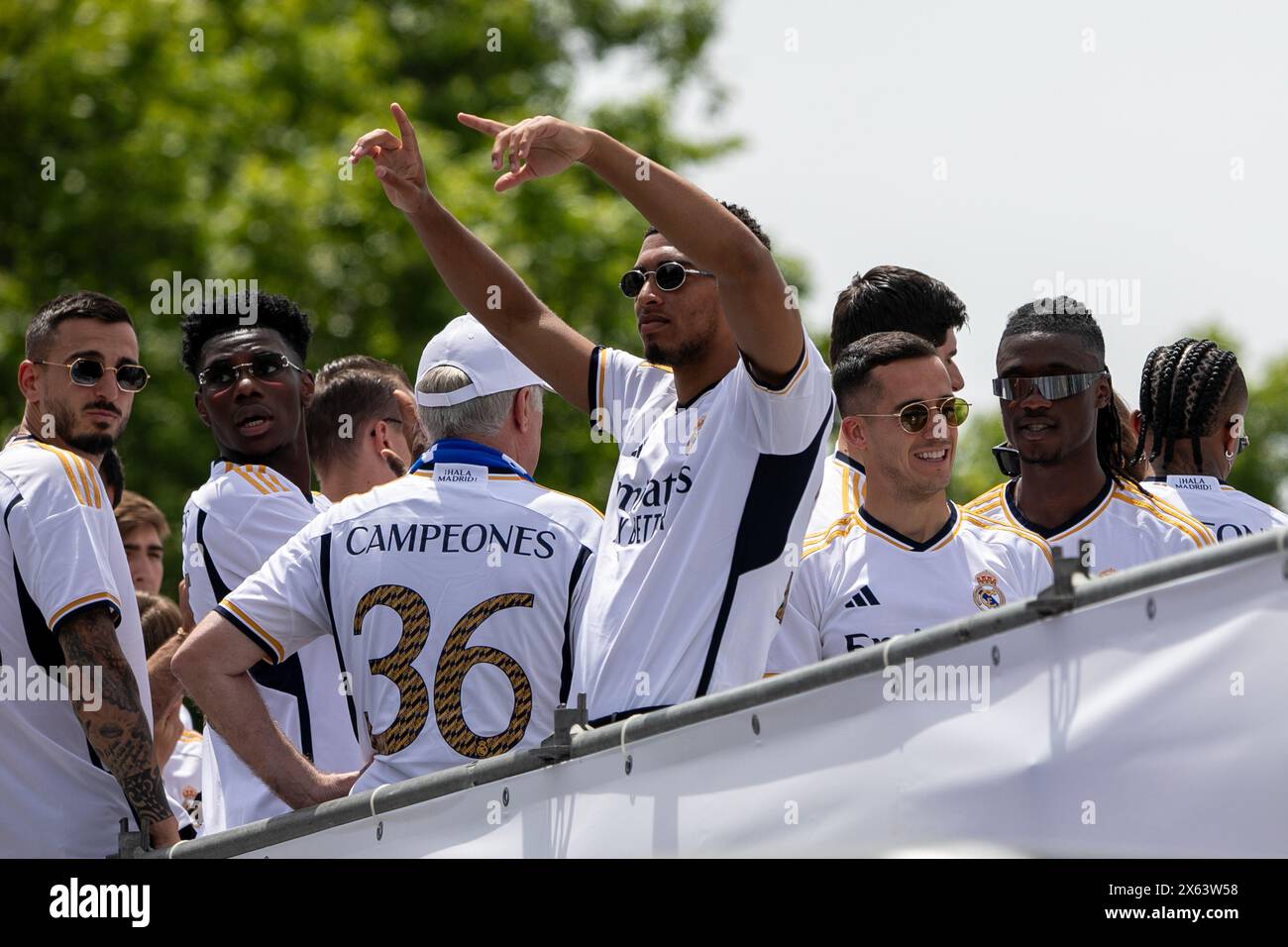 Madrid, Spain. 12th May, 2024. Jude Bellingham (C) of Real Madrid seen ...