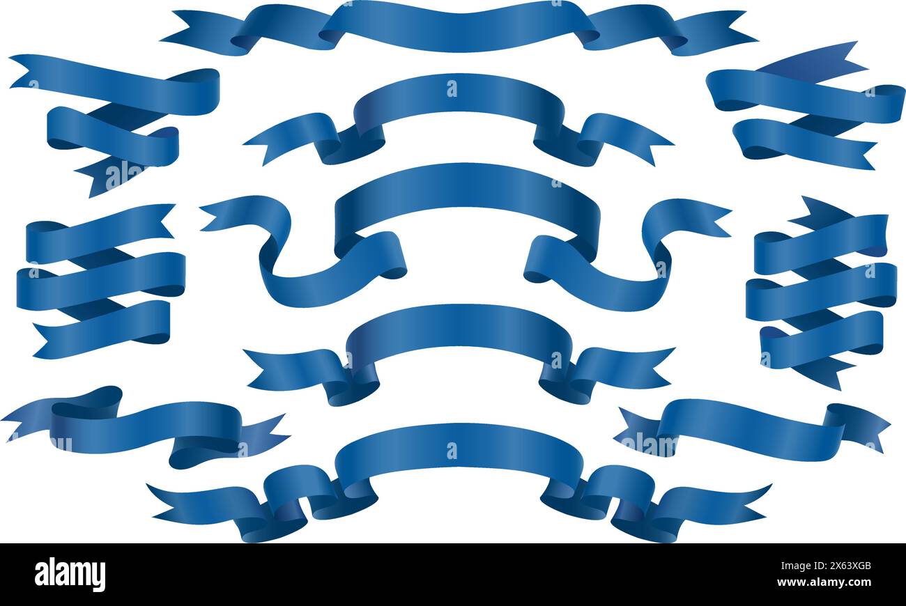Blue ribbons set Stock Vector Image & Art - Alamy