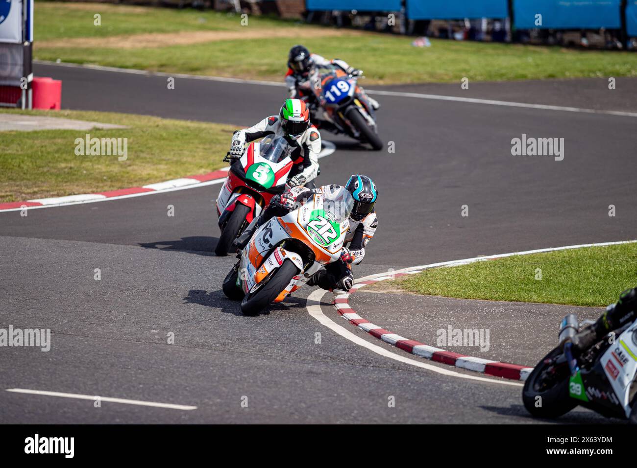 Portstewart, UK. 09th May, 2024. Peter Hickman (#60) won the J M Paterson Supertwin Race at the Northwest 200. Second was Richard Cooper(#47) and third was Jeremy McWilliams (#99) Credit: Bonzo/Alamy Live News Stock Photo