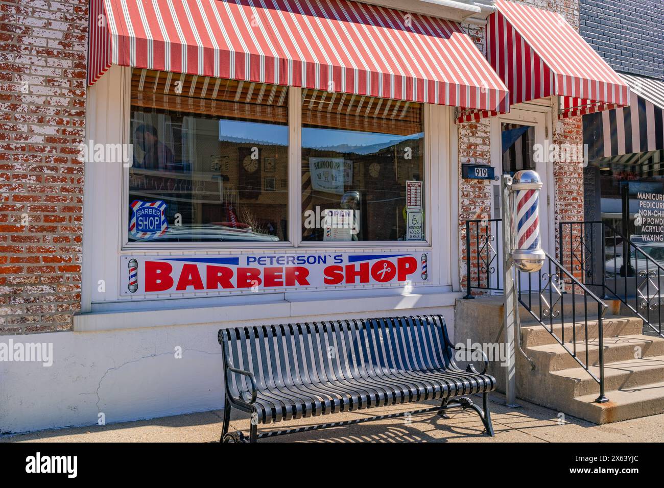 Princeton, IL, USFebruary 28, 2024 front entrance to oldfashioned, small town with