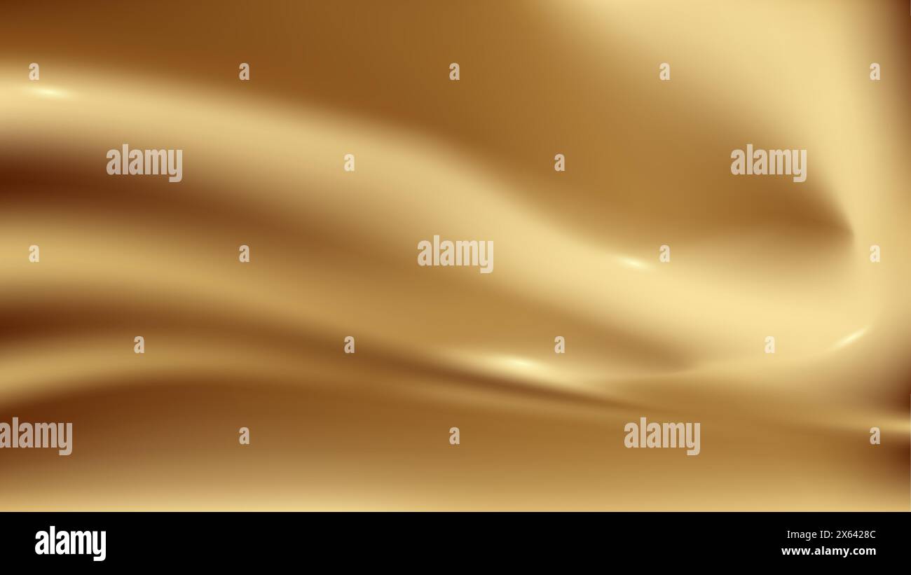 3d design with silk texture cloth background. Golden gentle soft waves ...