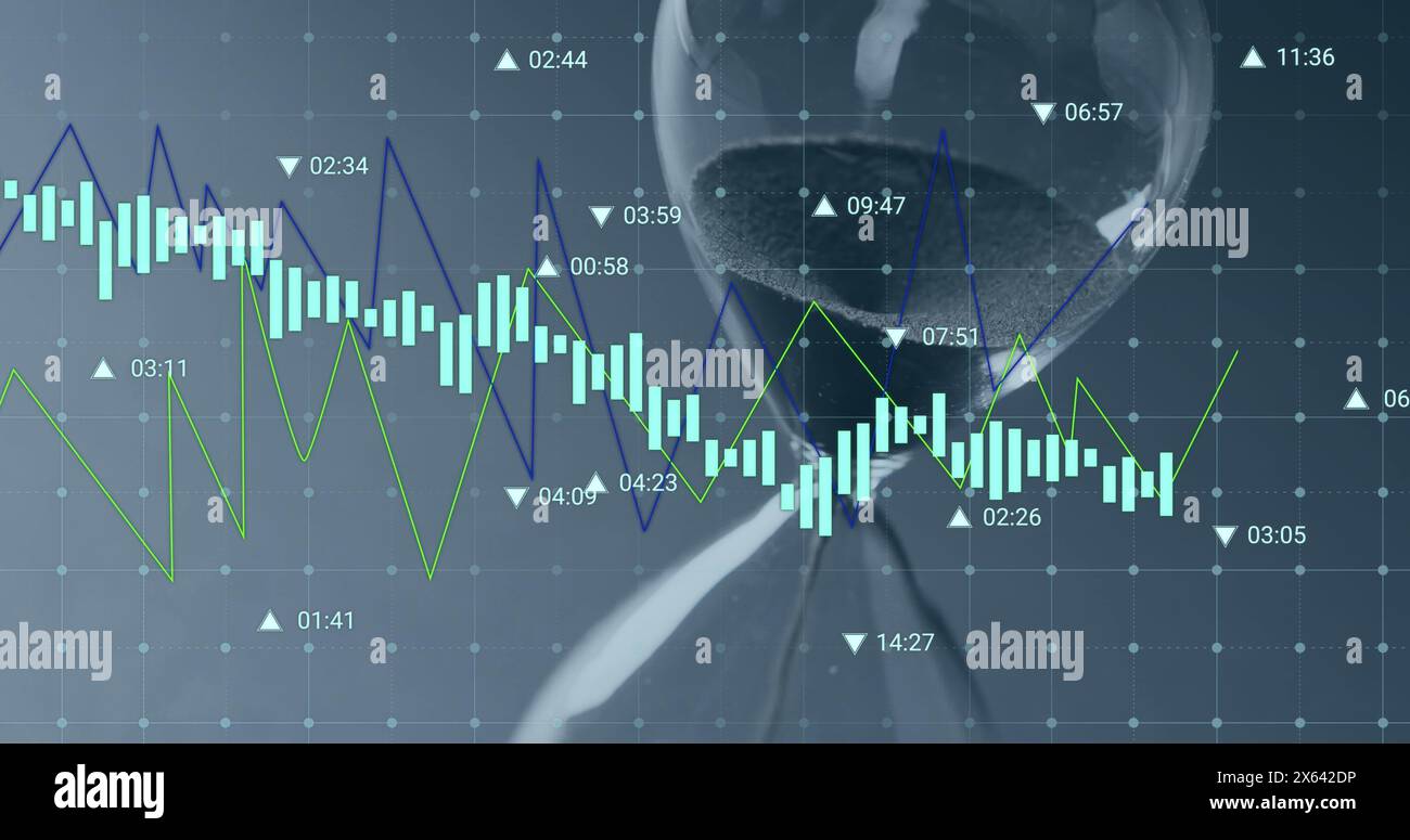 Image of financial data processing over hourglass Stock Photo - Alamy