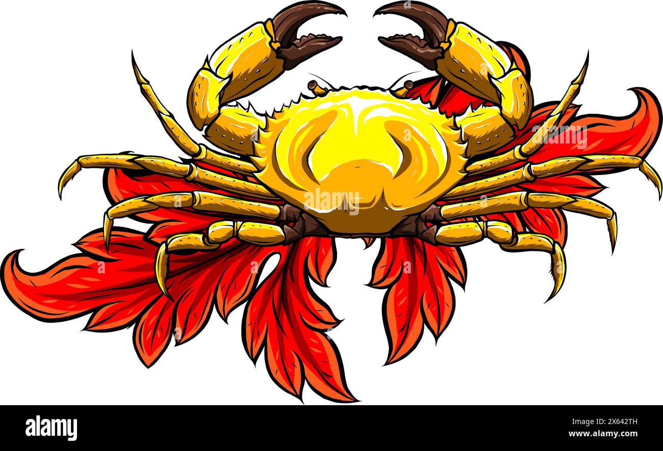 A Crab vector illustration on white background Stock Vector Image & Art ...