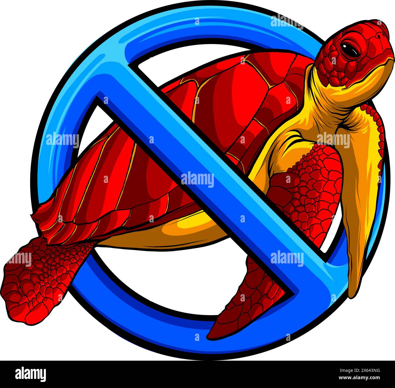 vector illustration of sea turtle on white background Stock Vector ...