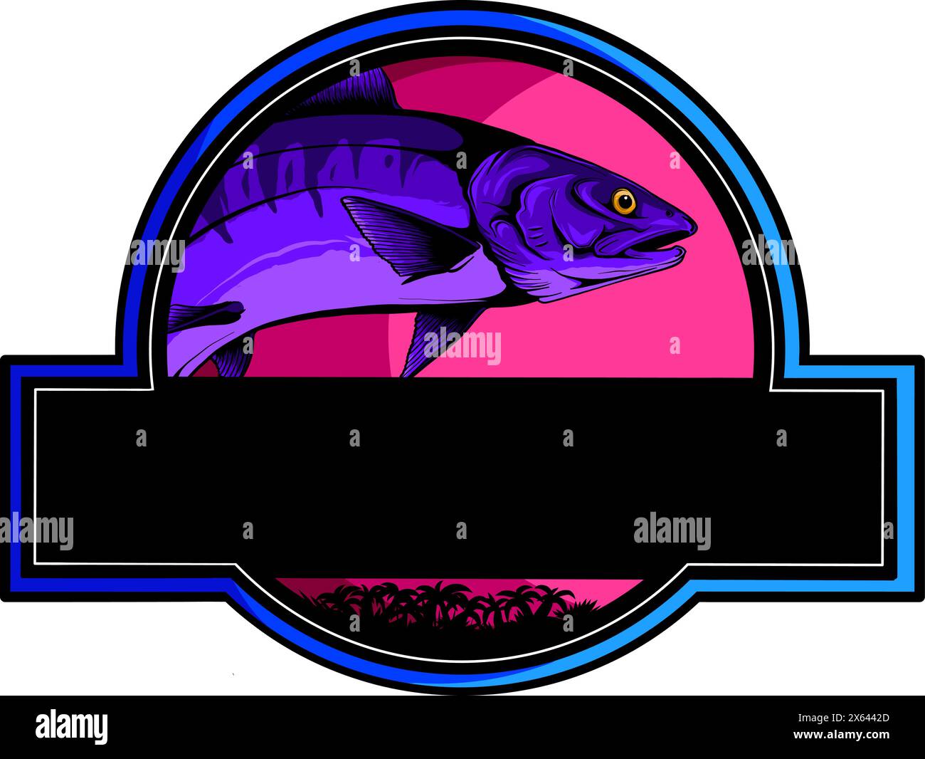 vector Salmon Fish Design Illustration on white background Stock Vector