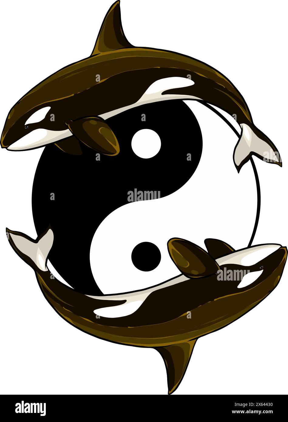 vector illustration of Yin Yang symbol on white background Stock Vector ...