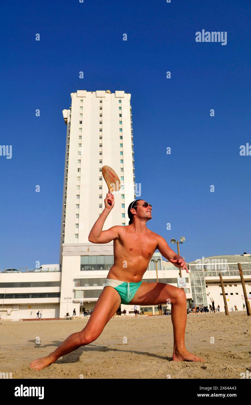 Tel aviv israel beach matkot hi-res stock photography and images - Alamy