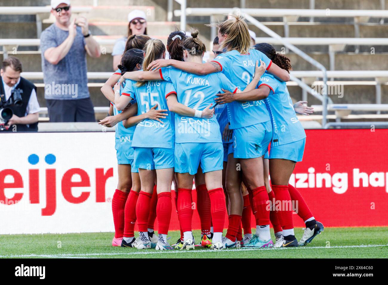 Bridgeview, Illinois, USA. 12th May, 2024. Chicago Red Stars celebrate goal during NWSL Soccer match action between the Utah Royals FC and Chicago Red Stars at SeatGeek Stadium in Bridgeview, Illinois. John Mersits/CSM (Credit Image: © John Mersits/Cal Sport Media). Credit: csm/Alamy Live News Stock Photo