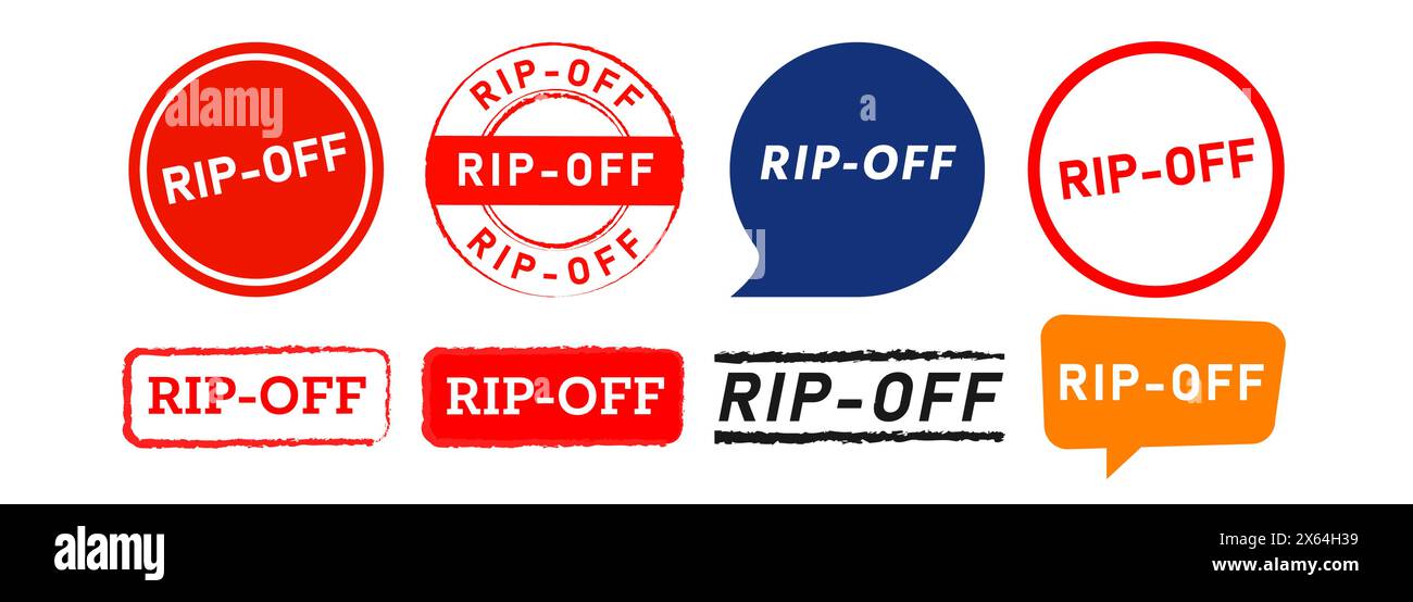 Rip off round red sticker isolated hi-res stock photography and images ...
