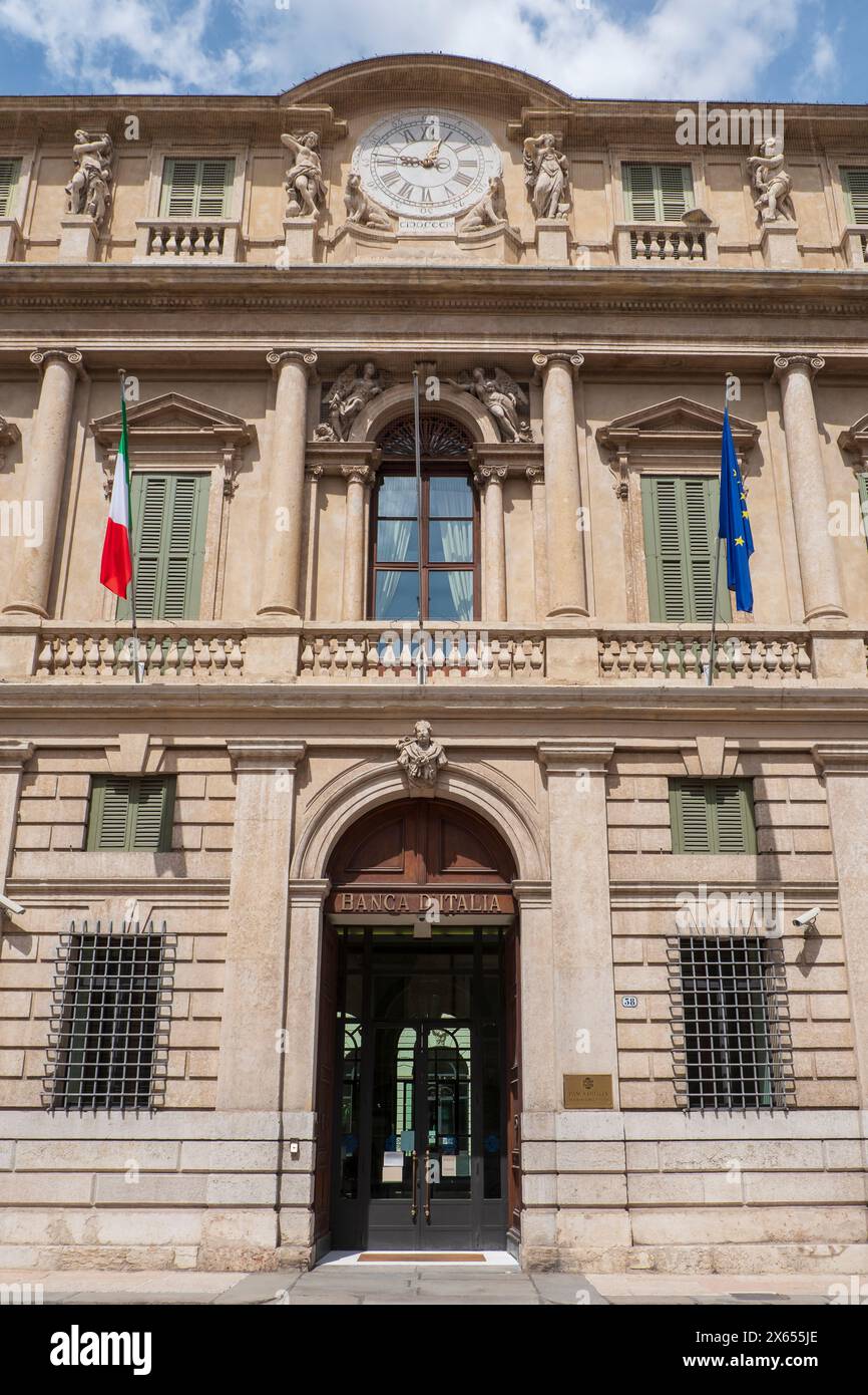 Branch of the Italian central bank Banca d Italia in Verona. It is a member of the European System of Central Banks. Stock Photo