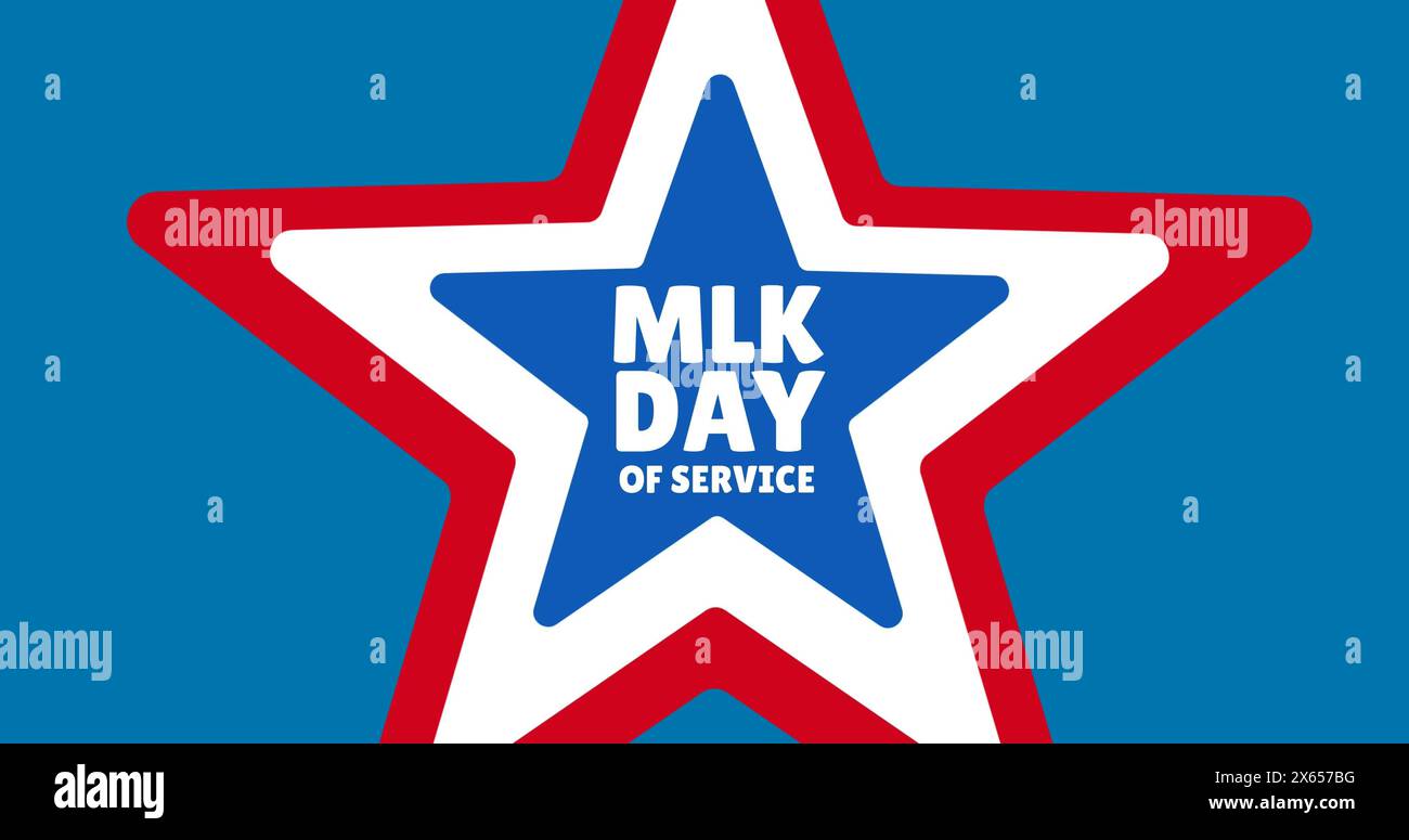 Martin luther king jr day text over star icon against blue background Stock Photo