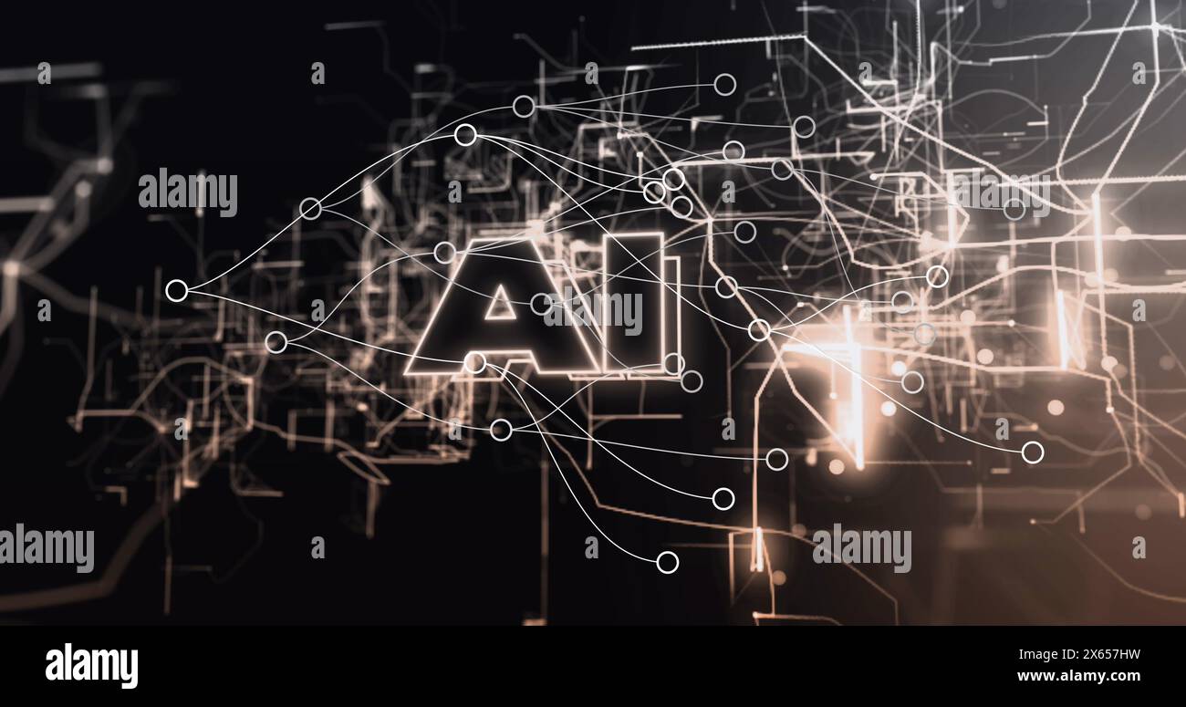 Ai text network connections animation hi-res stock photography and ...