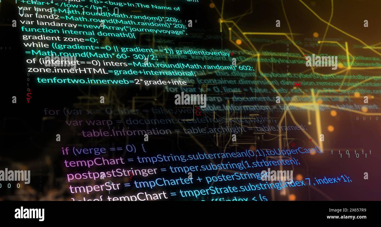 Image of data processing over stock market Stock Photo