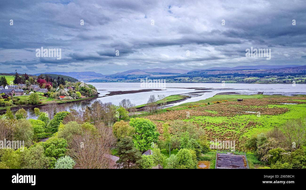Bonar Bridge Bonar Bridge Sutherland Scotland village houses overlooking the Kyle of ...