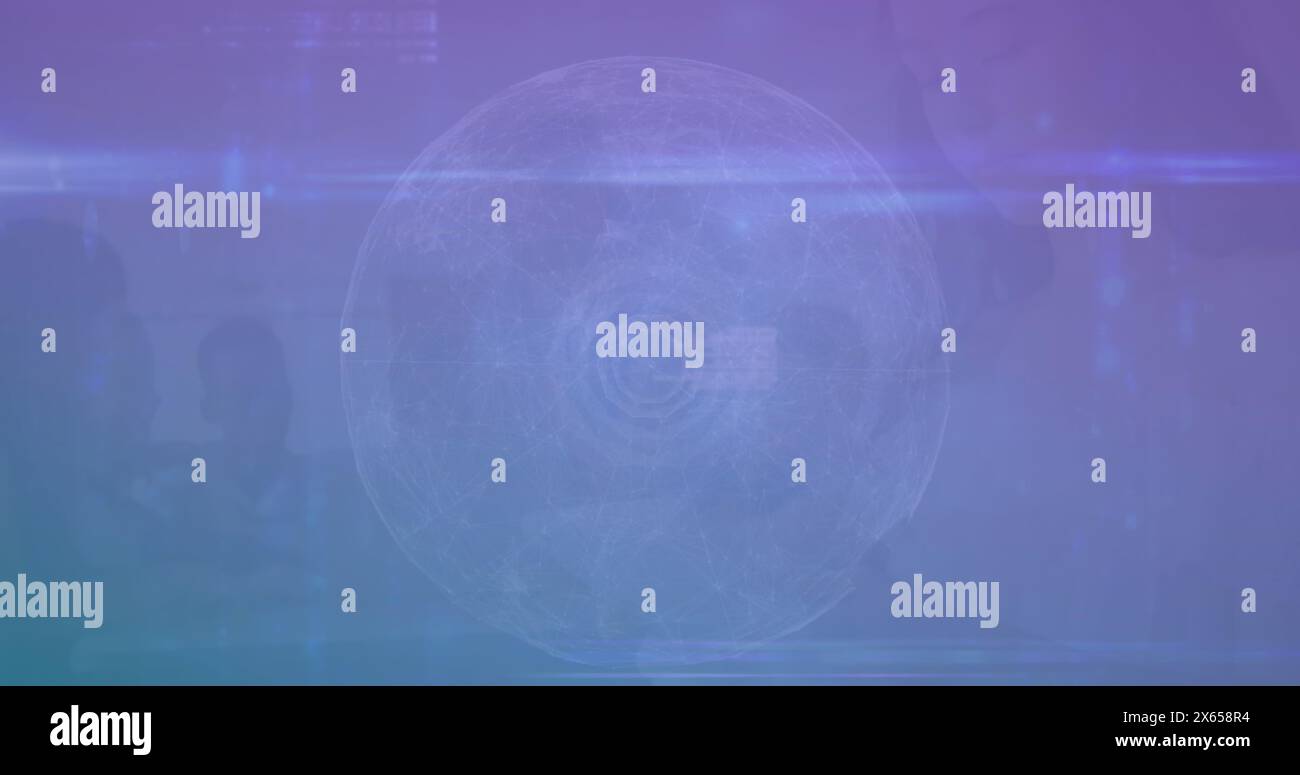 Image of globe, statistics and data processing Stock Photo