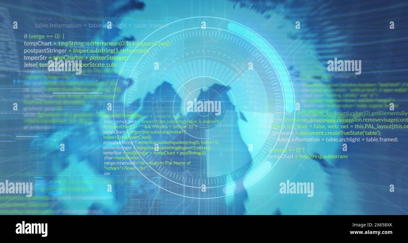 Image of data processing over 6g text Stock Photo