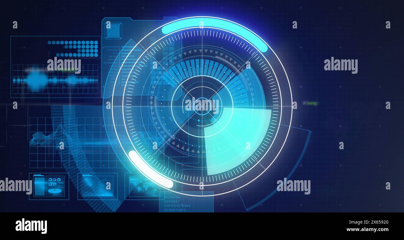Image of data processing over 6g text Stock Photo