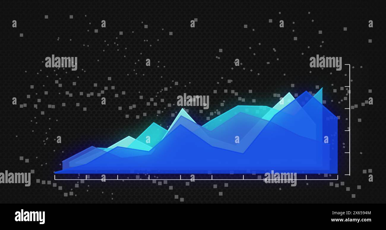 Image of statistical data processing over white particles spinning ...