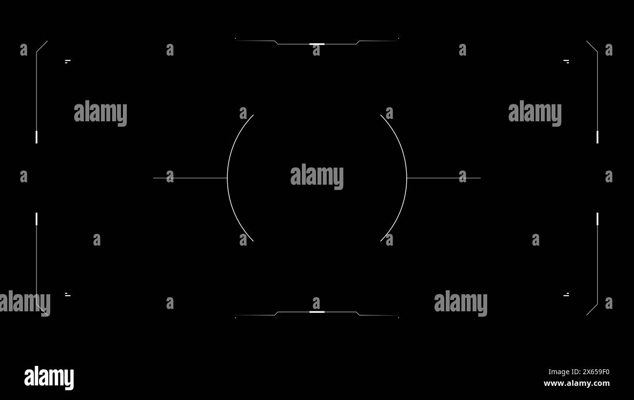 Futuristic glitchy HUD aim reticle. Stock Vector