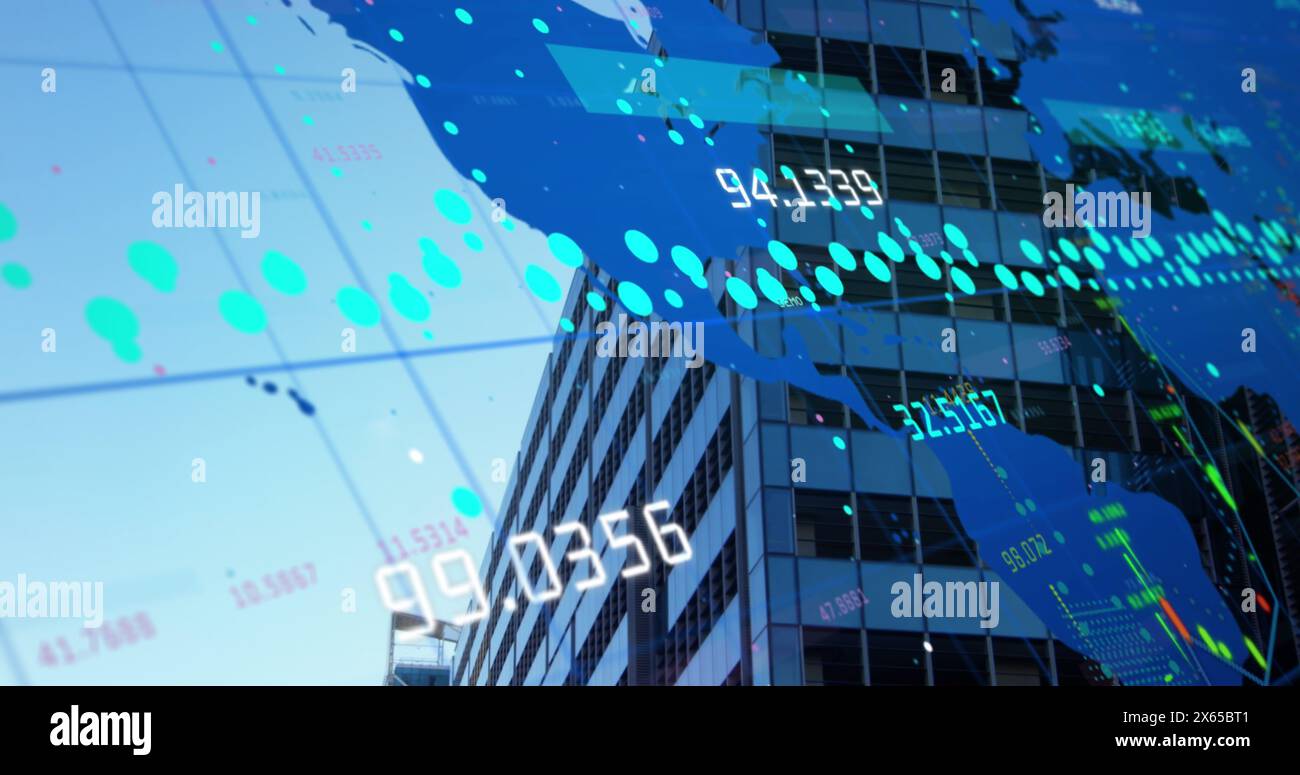 Image of digital interface over cityscape Stock Photo