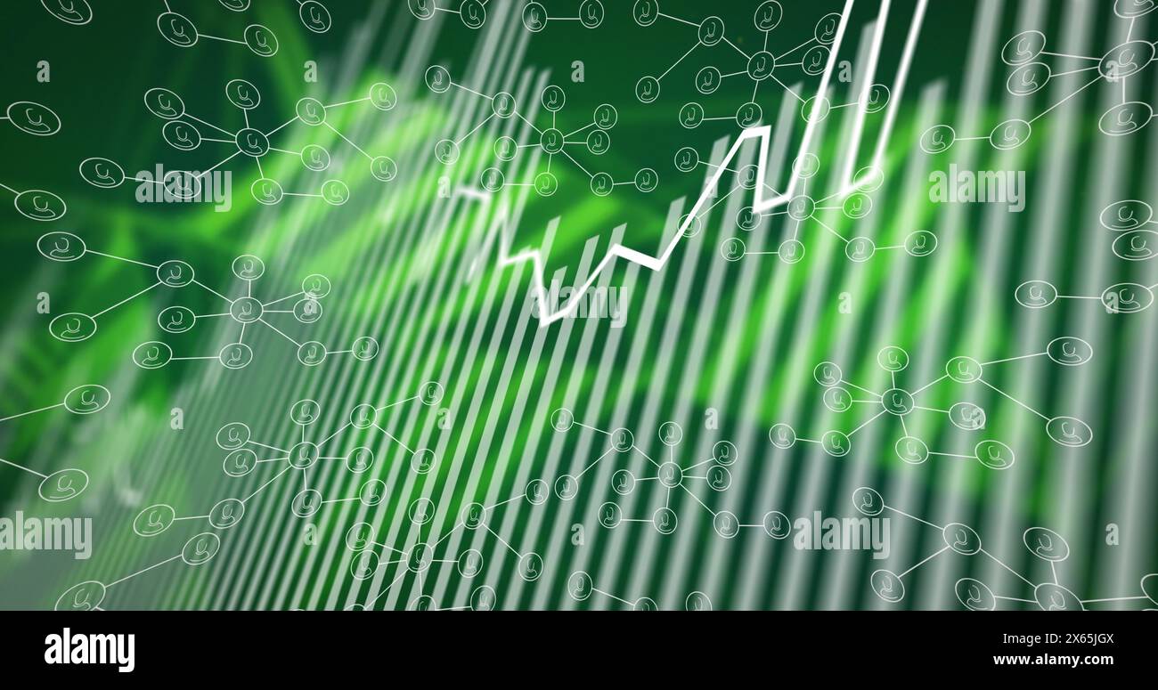 Image of media icons over data processing Stock Photo