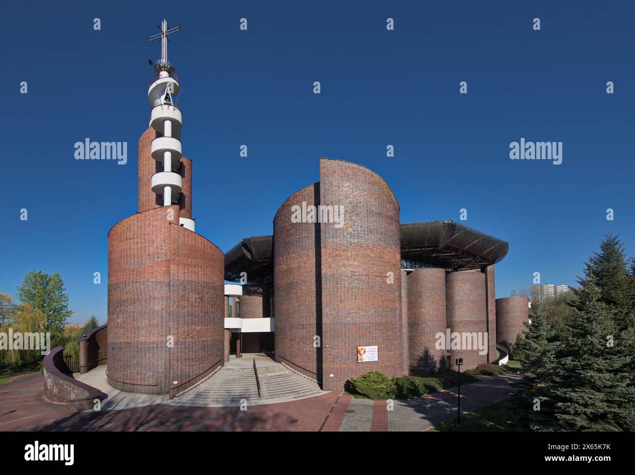 Church of the Exaltation of the Holy Cross and Our Lady of Health of the Sick in Katowice Stock Photo