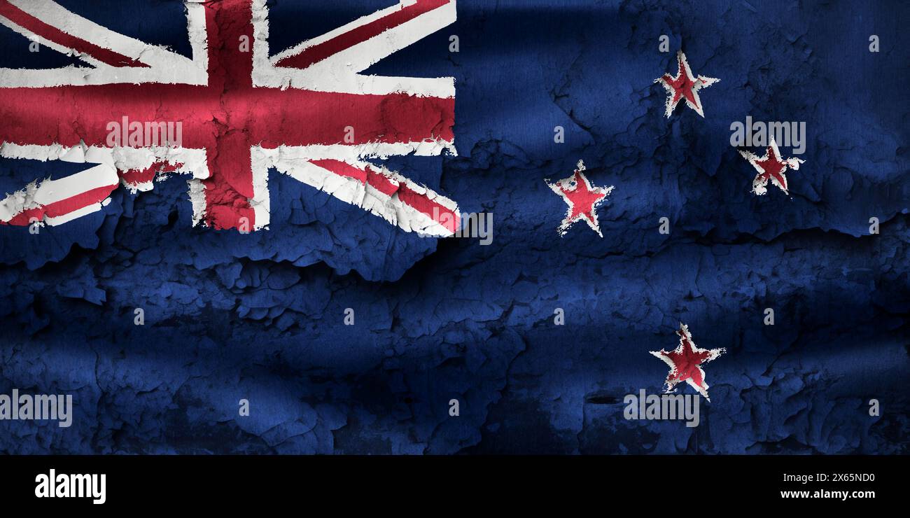 3D-Illustration of a New Zealand flag - realistic waving fabric Stock Photo