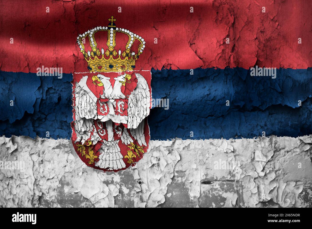 3D-Illustration of a Serbia flag - realistic waving fabric flag Stock Photo