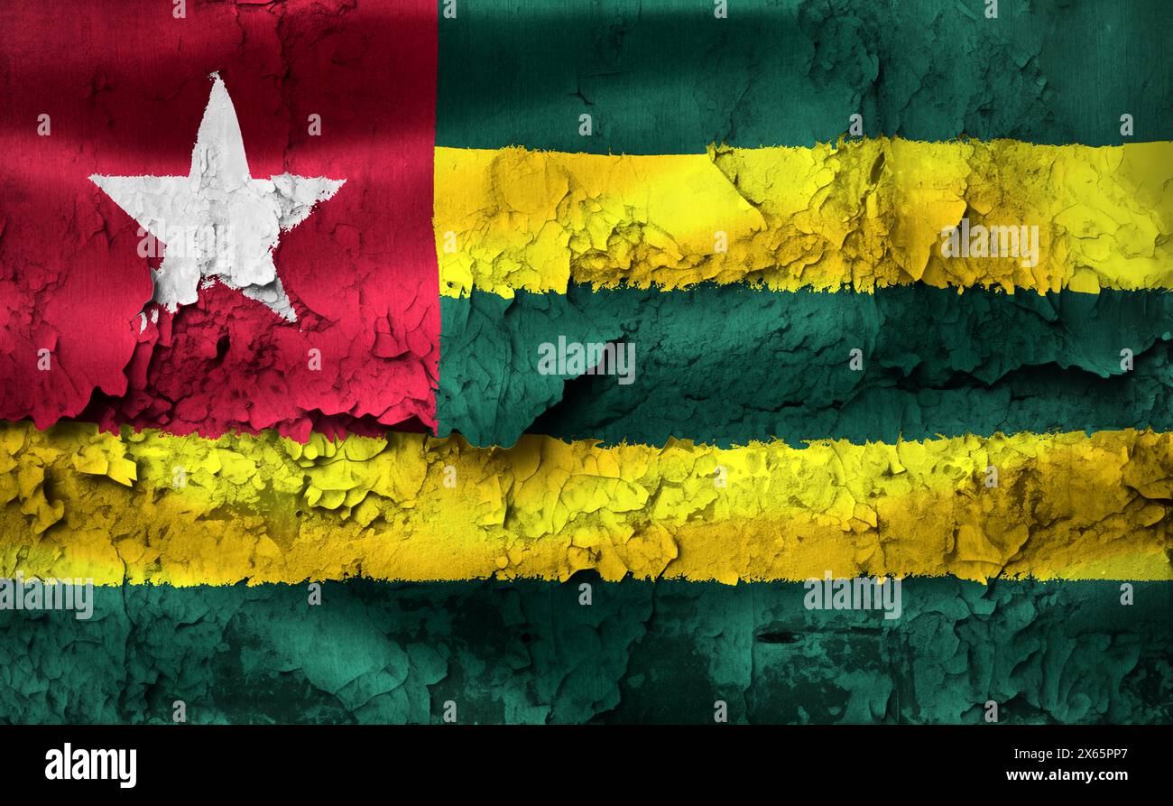 3D-Illustration of a Togo flag - realistic waving fabric flag Stock Photo