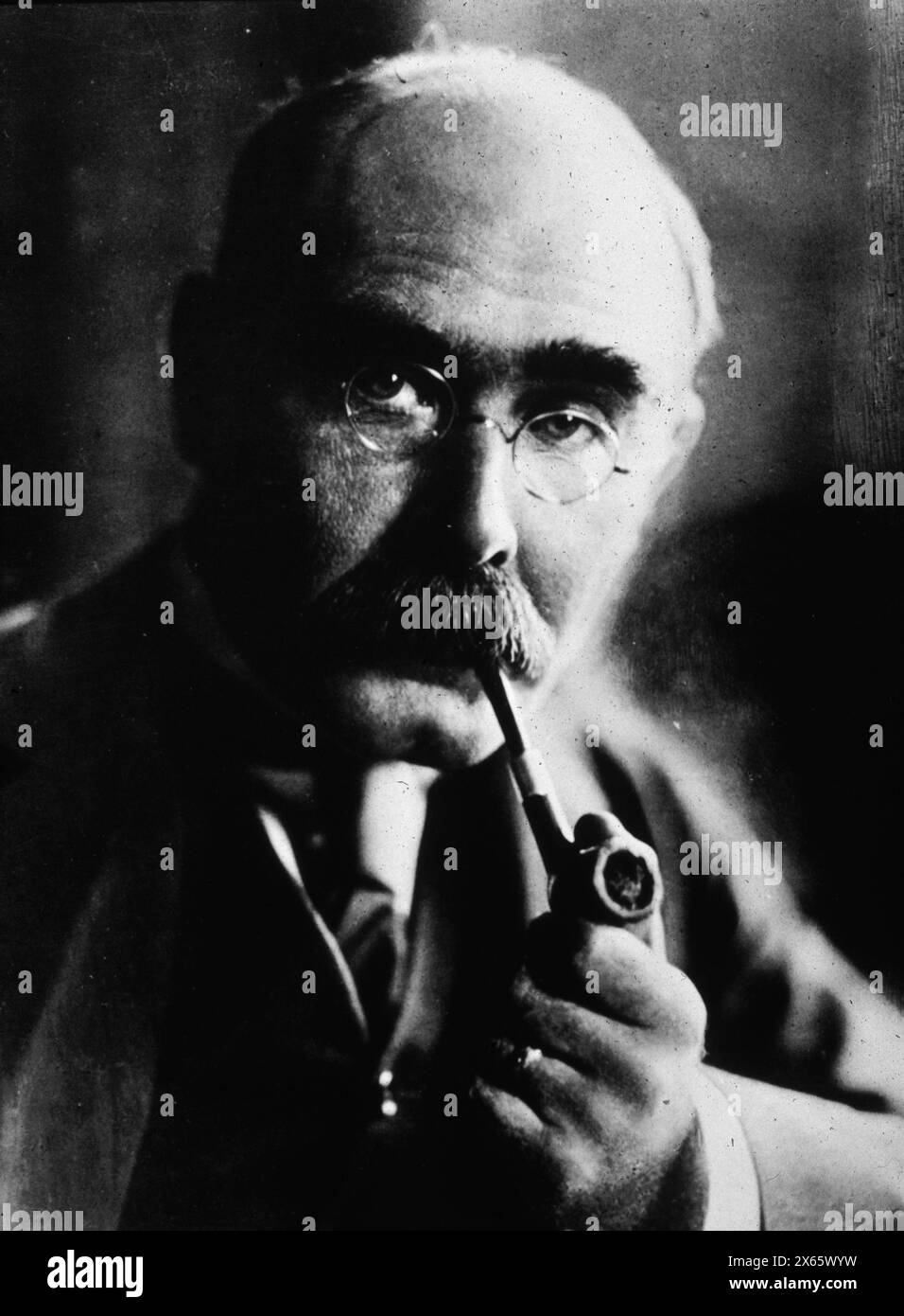 Portrait of English writer Rudyard Kipling, 1900s Stock Photo Alamy