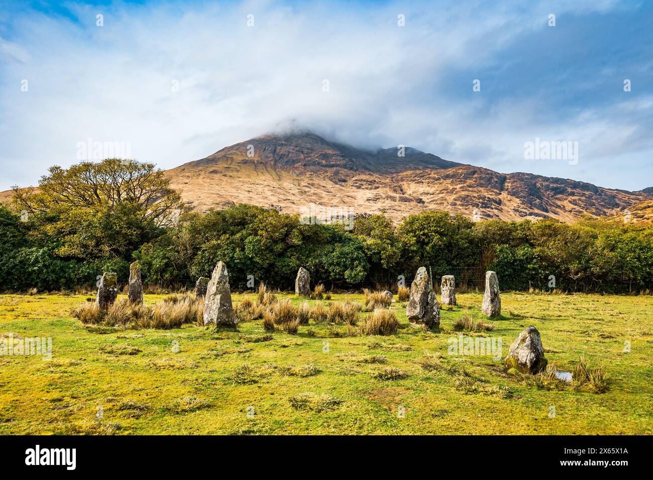 Standing Stone Circle in the Scottish Highlands Stock Photo