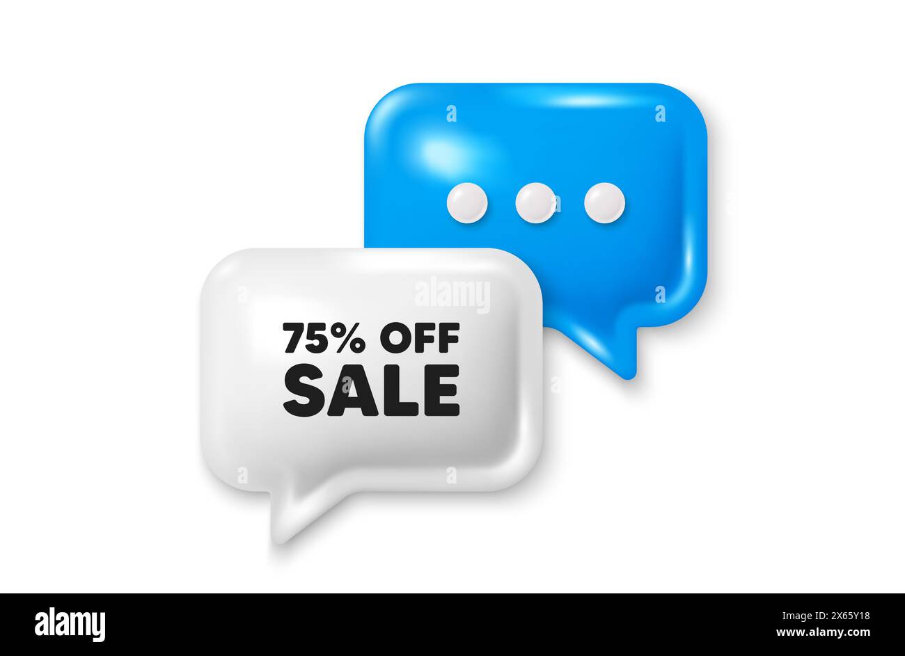 Sale 75 percent off discount. Promotion price offer sign. Chat speech bubble 3d icon. Vector Stock Vector