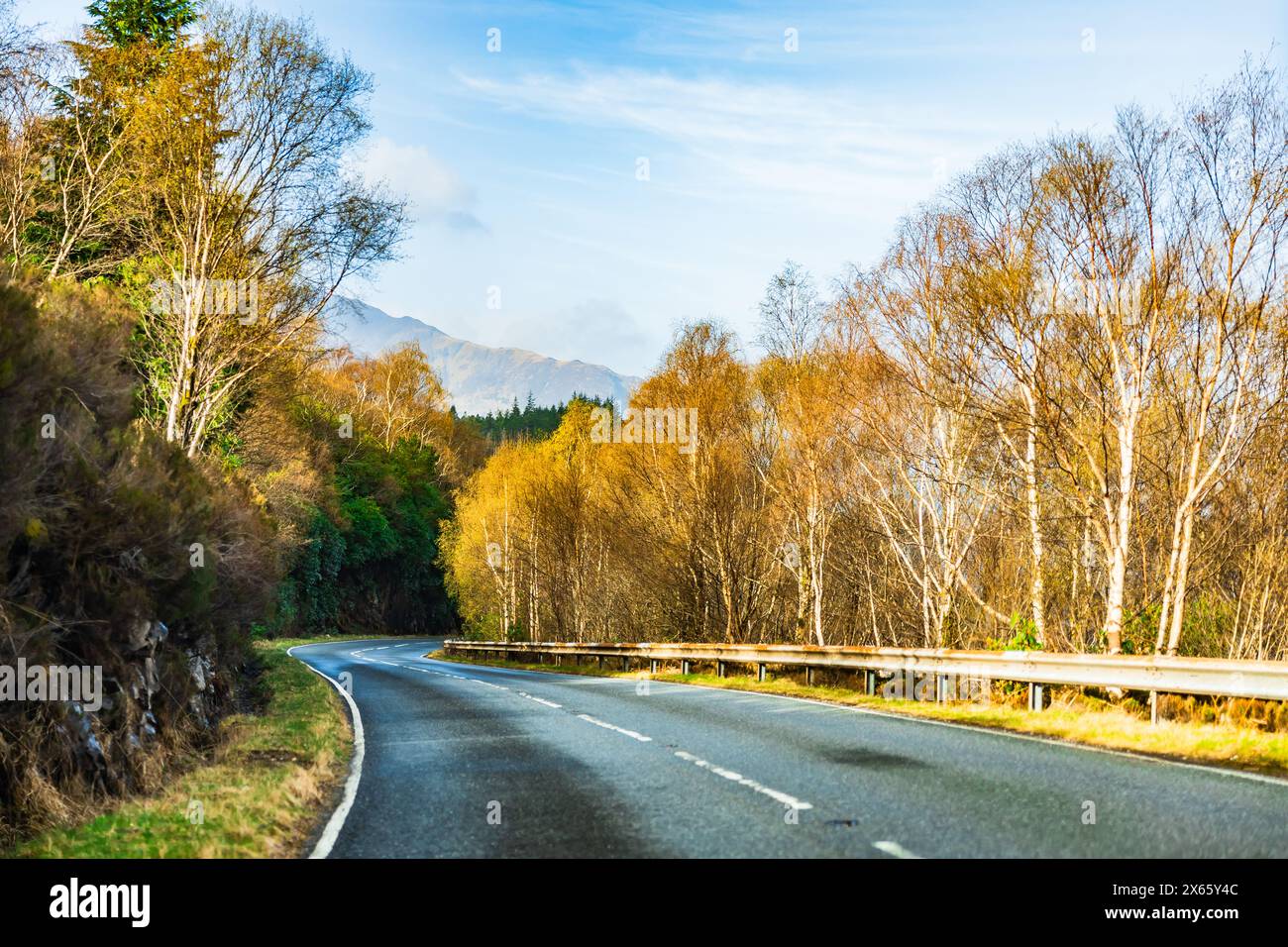 A Bend in the Road Near Glencoe in Scotland Stock Photo