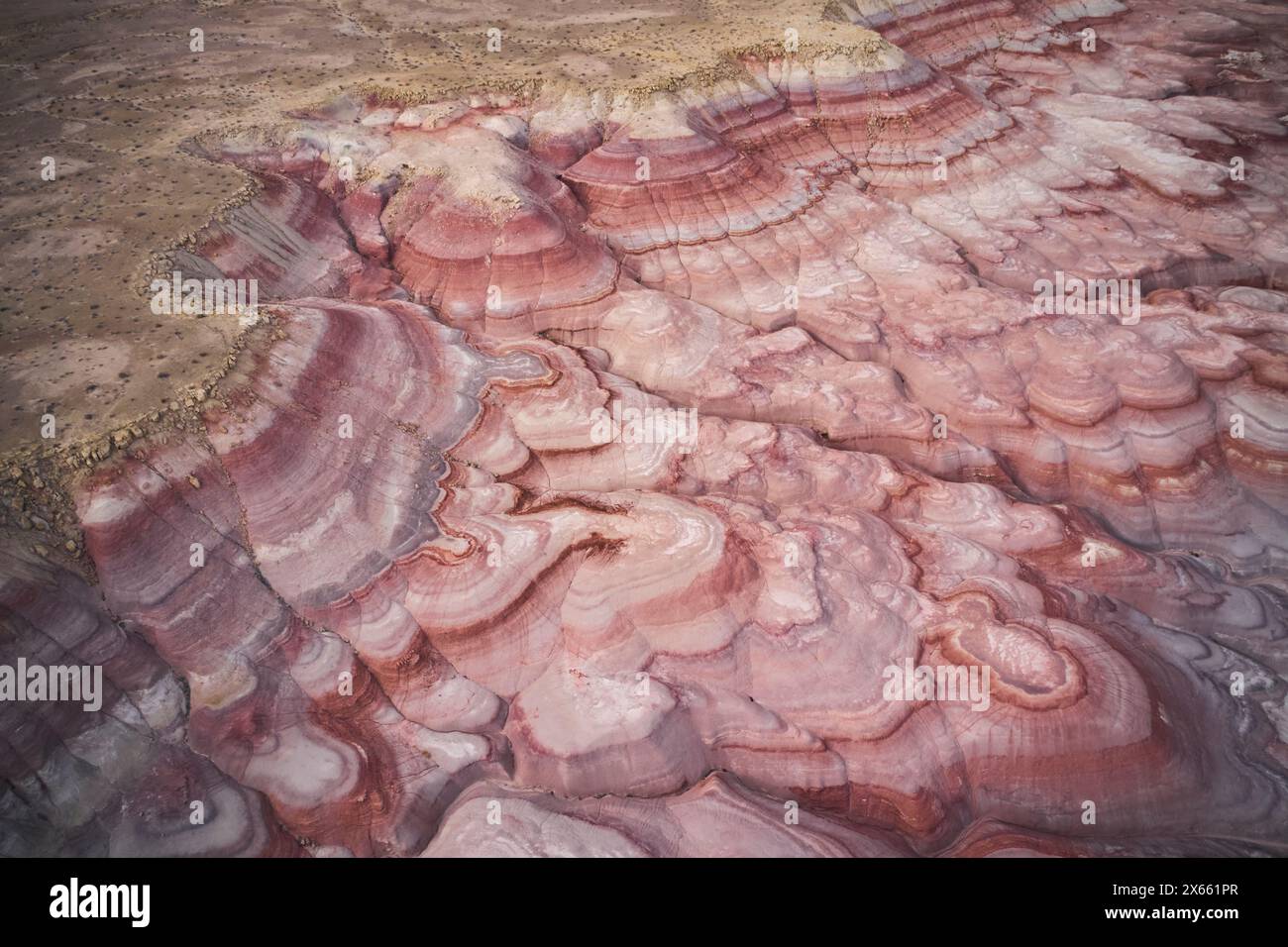 Wild colors and patterns in the Utah desert when seen from above Stock Photo