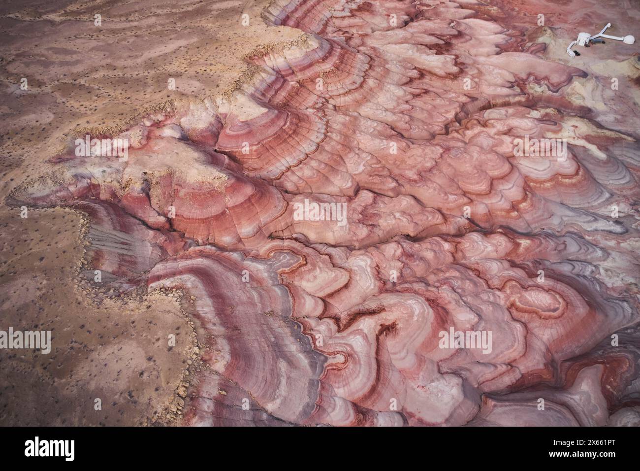 Wild colors and patterns in the Utah desert when seen from above Stock Photo